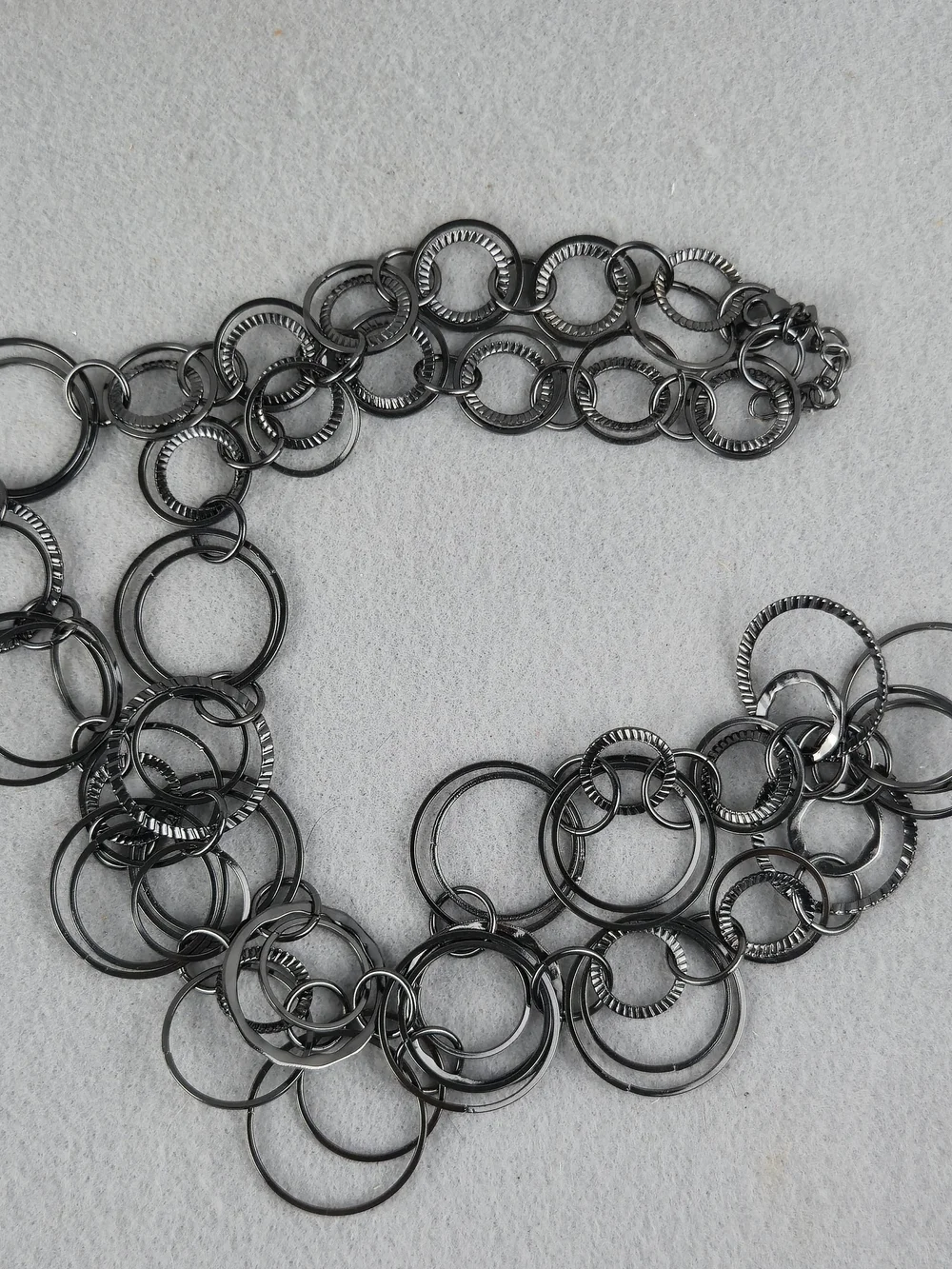 Daisy Fuentes Gunmetal Multi Circle Link Statement Necklace 34